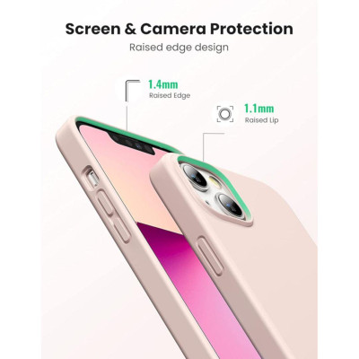 Ugreen UG90256LP544TK 6.1 inch màu hồng nhạt Ốp Lưng dành cho cho iPhone 13 bằng Silicone - HÀNG CHÍNH HÃNG
