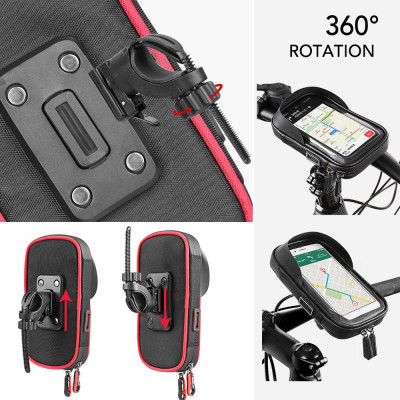 Túi tay lái Túi đựng phía trước xe đạp với màn hình cảm ứng Vỏ điện thoại