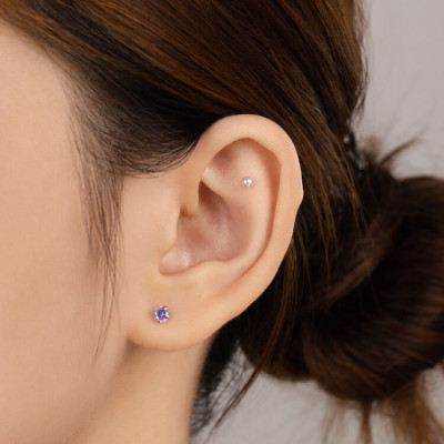 Khuyên Tai Ngọc Trai (Chuôi Bi Vặn Vàng 14K) - MOON Jewelry