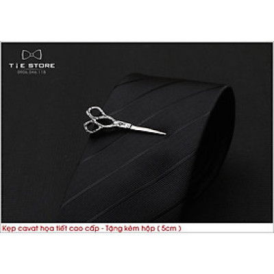 Kẹp cà vạt nam cao cấp ( 5cm), Kẹp Cavat hình cây kéo cao cấp - Tặng kèm hộp nhỏ