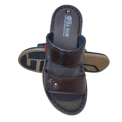 Dép Nam Quai Ngang Da Bò Thật TiTi ĐÔ Cao Cấp DNA2157d