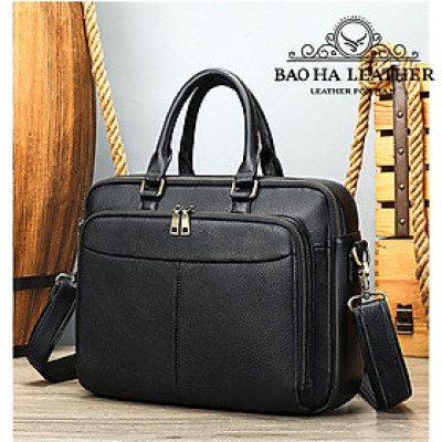 Cặp công sở nam da bò cao cấp BHM5099 Túi xách, cặp văn phòng, cặp giáo viênm vừa laptop 15inch