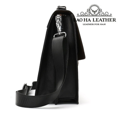 Cặp công sở nam cao cấp BHM8582 Da bò nguyên tấm chống nước, vừa laptop 14inch