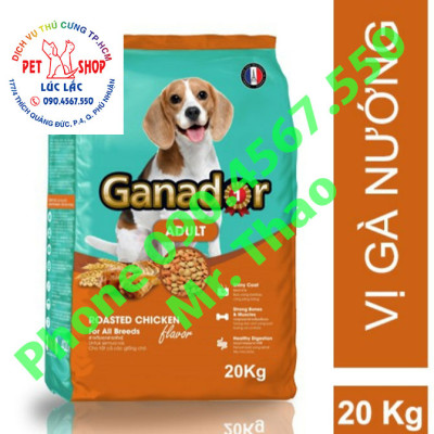 20KG Thức ăn cho chó trưởng thành Ganador vị gà nướng Adult Roasted Chicken Flavor