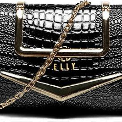 Túi clutch nữ cao cấp da thật ELLY – EC38 màu đen 