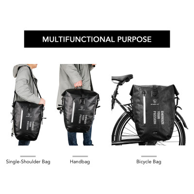 Túi ghế sau cho xe đạp, chất liệu PVC chất lượng cao, chống nước, Dung tích lớn lên đến 27L,có sọc phản quang