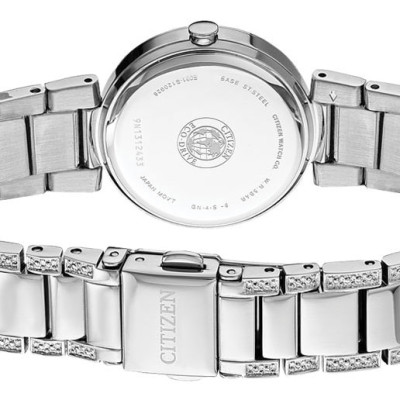 Đồng Hồ Nữ Citizen Đính Đá Swarovski Dây Thép Không Gỉ EM0840-59N - Mặt Xà Cừ