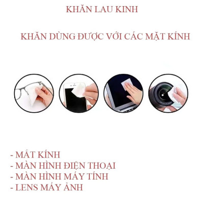 Combo 100 Khăn Lau Mắt Kính Nano- Miếng Giấy Lau Kính Chống Bám Hơi Nước, Lau Sạch Vân Tay Bụi Bẩn Công Nghệ Nhật Bản - Hàng Chính Hãng 