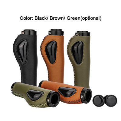 ZTTO Leather Bike Handlebar Grips Silcone Dual Lock-on Bicycle Grips AntiSlip Handle Bar End Grips for MTB Mountain Bike