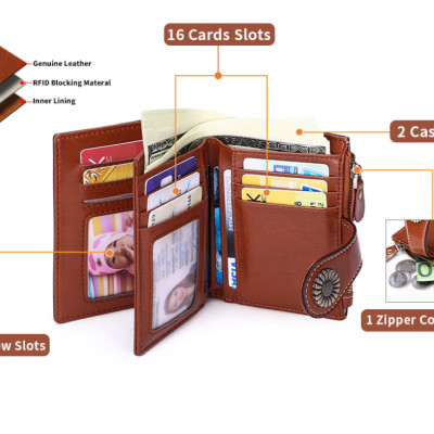 Ví nữ 100% da bò thật cao cấp phong cách mới