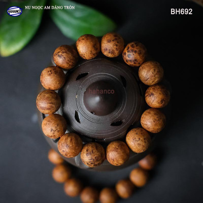 Vòng Gỗ Nu Ngọc Am Để Mộc Dáng Tròn Vân Vip Mùi Thơm Ngọt Ngào - BH692