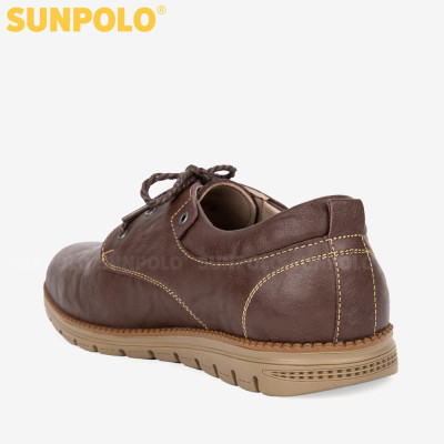 Giày Nam Da Bò SUNPOLO CS4060 Trẻ trung, thanh lịch (Nâu đỏ)