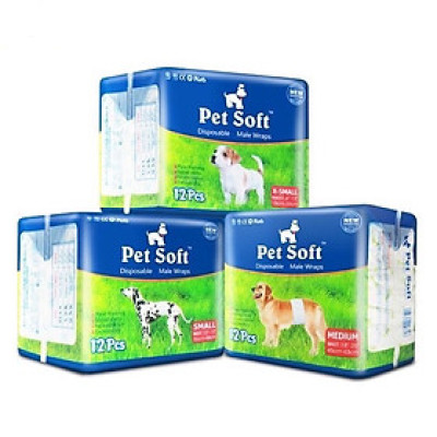 Bỉm Quần Vệ Sinh Cho Chó Đực Pet Soft Bịch 12 Miếng