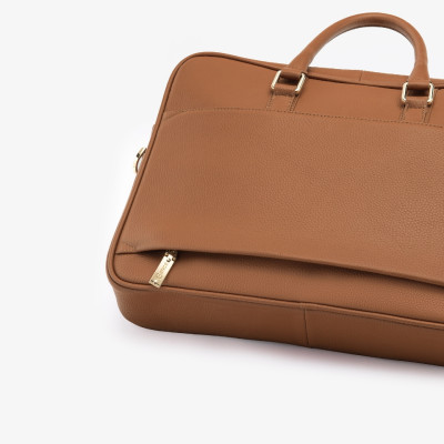 Túi Đựng Laptop Cặp Da Công Sở GENCE GCE28 Chất Liệu Da Bò Cao Cấp Màu Nâu