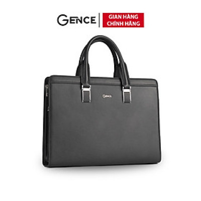 Cặp Da Nam Túi Xách Đựng Laptop GENCE CDX11 Chất Liệu Da Bò Cao Cấp Màu Đen