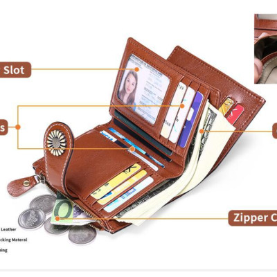 Ví nữ 100% da bò thật cao cấp phong cách mới