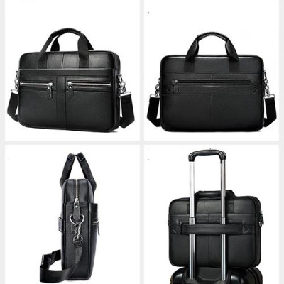 Cặp công sở nam MARRANT BHM2099 Da bò thật, vừa laptop 14inch, có khe cài vali, chính hãng.