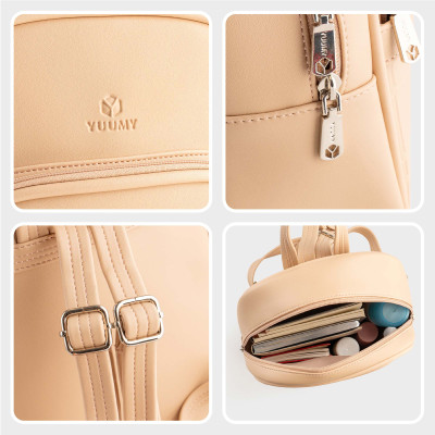 Balo Yuumy ( Thời trang nữ họa tiết đường kẻ ô vuông cỡ trung - Balo da Seasand YBA101 )