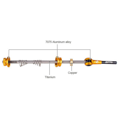 Trục bánh xe đạp leo núi phía sau bằng kim nhôm và hợp kim titan, siêu nhẹ và bền
