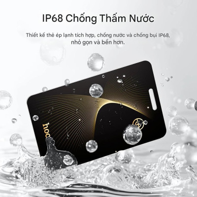 Thiết bị định vị Hoco E92 tích hợp pin, có thể sạc lại bằng sạc không dây, chống nước IP68, dạng thẻ siêu mỏng, định vị toàn cầu chống thất lạc - Hàng chính hãng