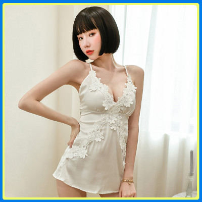 Váy ngủ lụa đan dây sau cao cấp Q93 - Đầm ngủ hai dây sexy gợi cảm - Đồ ngủ mặc nhà - Váy ngủ nữ