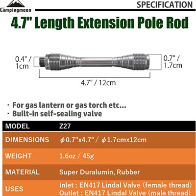 Phụ kiện cây nối dài bình gas mini Campingmoon Z27