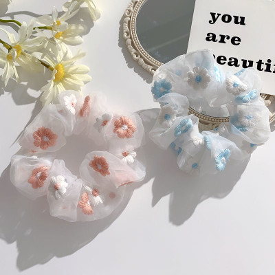 Dây buộc tóc - Scrunchies hoa thêu mẫu mới hàng đẹp HD63