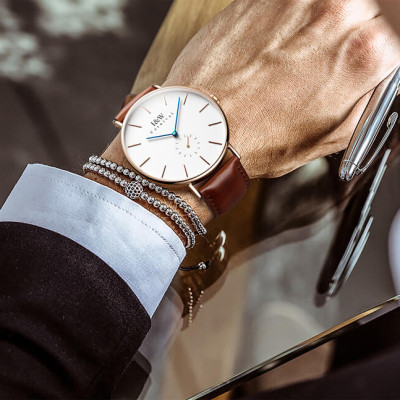 Đồng Hồ Nam I&W Carnival 8848G Chính Hãng Full Box Chống Nước Kính Chống Xước Dây Da Cao Cấp BH24T (Máy Pin-Quartz)