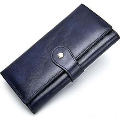 Ví dài cầm tay nữ da bò thật BHM8303 Ví gập ba nữ