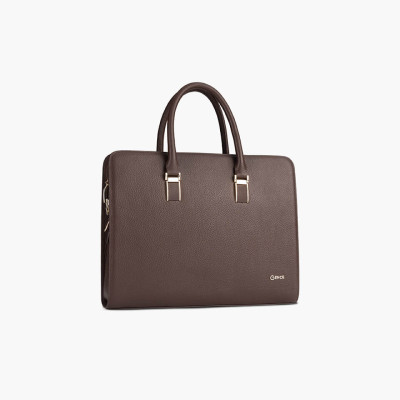 Cặp Xách Nam Công Sở Gence Da Bò Mill Mềm, Túi Xách Nam Da Bò Khóa Số Cao Cấp CTS13 Màu Nâu | Hàng Chính Hãng