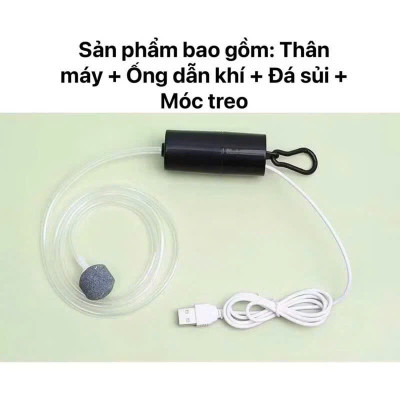 Máy Sủi Khí Oxy Mini Bể Cá Cảnh Thủy Sinh – Loại Tốt, Khí Mạnh, Siêu Êm, Cắm USB