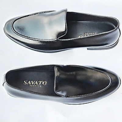 Giày Tây Nam Không Dây Thanh Lịch ( Xả Kho ) - Da Mềm Đế Cao Su Mã D08-PVC Shoes