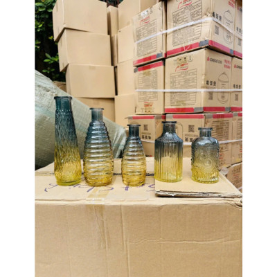 Sét 5 Lọ Hoa Thủy Tinh Basic Phong Cách Bắc Âu Sang Trọng Màu Ombe - HÀNG CHÍNH HÃNG MINIIN