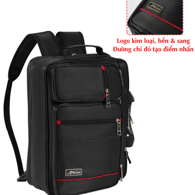 Cặp Học Sinh Cấp 2, Cấp 3, Có Ngăn Đựng Bình Nước, Cặp Đa Năng Có Quai Balo Cất Gọn Xbags Pride 4102