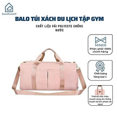 Balo Túi Xách Du Lịch Vải Dù Chống Nước, Túi Đựng Đồ Tập Gym Vải Polyeste (45x24cm) - Hàng loại 1 - Chính Hãng MINIIN