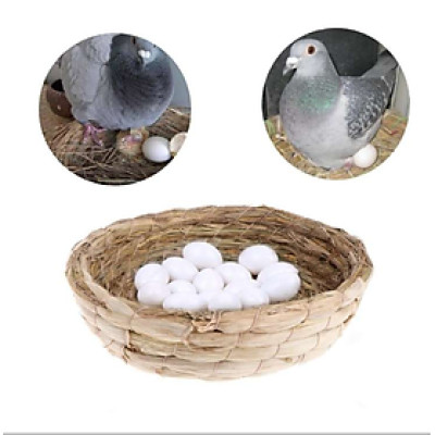 1 tổ đẻ cho bồ câu, cu gáy (đan rơm)