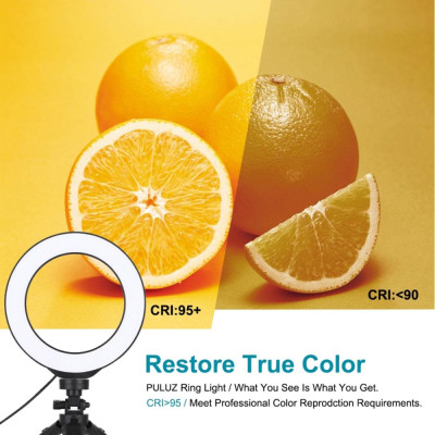 Đèn livestream PULUZ 6.2 inch 72 LED, 3 chế độ màu, cổng USB