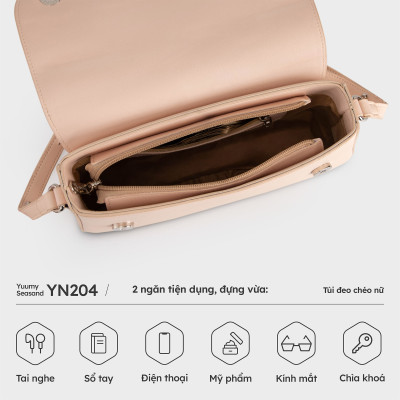 Túi Yuumy ( Thời trang nữ phối nắp đơn giản size 26 - Túi đeo chéo da Seasand YN204 )
