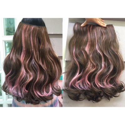 Tóc giả kẹp phím nữa đầu cao cấp móc line