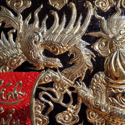 Liễn thờ gia tiên bằng đồng vàng nguyên chất- Cửu Huyền Thất Tổ