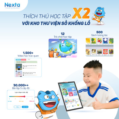 Máy tính bảng học tập thông minh Nexta Edutab Pro cho trẻ 9-12 tuổi - giải pháp học tập - quản lý thời gian cho trẻ - bảo hảnh 12 tháng