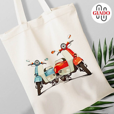 Túi canvas GIADO, túi vải bố, túi tote mẫu xe máy