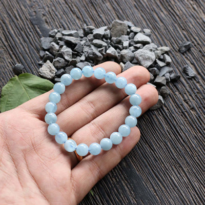 Vòng Aquamarine (Hải Lam Ngọc) Myanmar 8mm Ngọc Quý Gemstones VT130