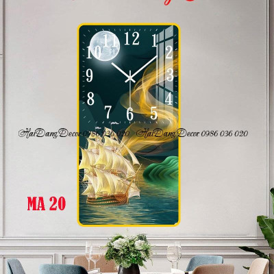 Tranh đồng hồ treo tường tráng gương 3D {mẫu hót} tặng pin và đinh treo ko cần khoan, size 40x80cm