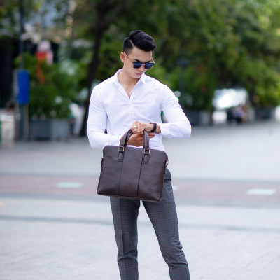 Cặp Công Sở Lata ( Thời trang nam basic đựng laptop 14,6 inch - Cặp da CA29 )