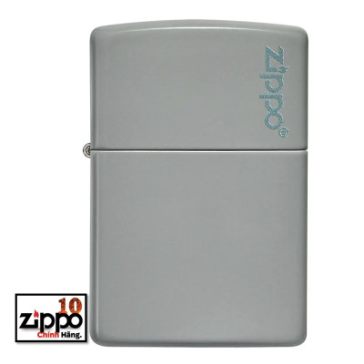 Bật lửa Zippo (sơn tĩnh điện) 49452ZL Classic Flat Grey Zippo Logo SKU - Chính hãng 100%