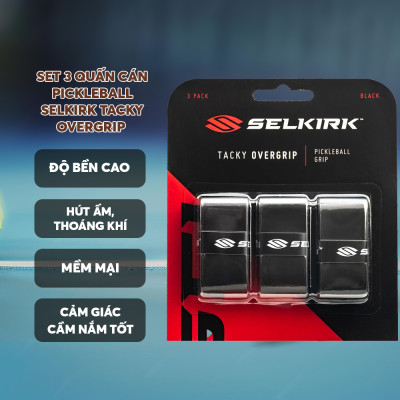 Set 3 Quấn Cán Pickleball Selkirk Cao Cấp Tacky Overgrip - Bám Tay - Tiện Lợi - Êm Ái - Bền Bỉ - Thấm Hút Tốt
