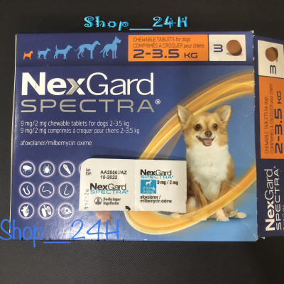 1 viên NexGard Spectra trị giun, ghẻ, viêm da, ve rận (chó 2 - 3,5kg)
