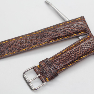 Dây Đồng Hồ Da Đà Điểu Thật Cao Cấp Songhan Leather HANDMADE Màu Nâu Khóa Kim , Bảo Hành 6 Tháng WSOT-01