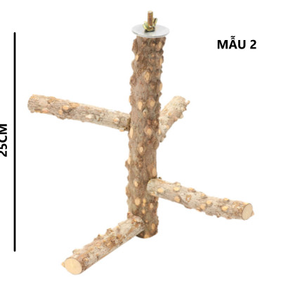 1 CÁI CẦU ĐẬU GỖ GẠO (TREO TRONG LỒNG) CHO CHIM, VẸT ĐỨNG